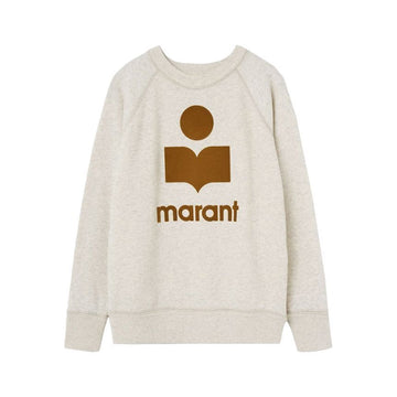 Isabel Marant 26SS MILLYNY Velvet Logo Sweatshirt Ecru Camel A1M07E ECCA 150635298 [P]