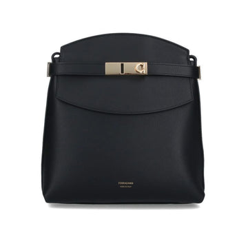 Salvatore Ferragamo 26SS Hug Gold Logo Messenger Crossbody Bag Black 21-9912 0780872 150622430 [P]