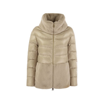 Herno 25FW Ultra Light Alternative Fur Cape Jacket Beige PI001933D 12017Z 1985 150551607 [P]