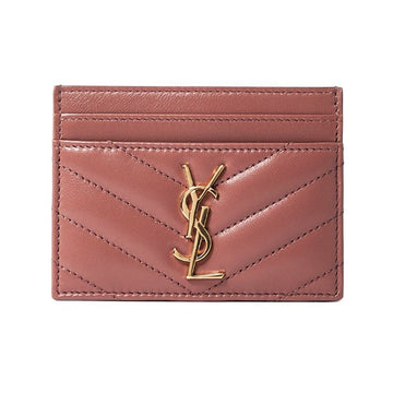 Saint Laurent Cassandra Matelassé Card Holder Barely Pink 423291 AAA44 5922 150552871 [P]
