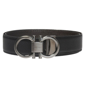 SALVATORE FERRAGAMO 26SS Doppelte Gancini Wendemütze Schwarzbraun 67-9938 0698949 150622424 [P]
