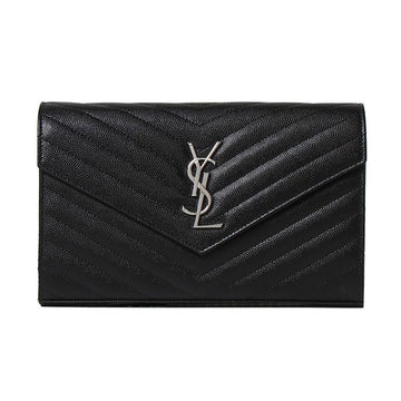 Saint Laurent 25FW Silver Monogram Matelassé Chain Bag Black 377828 BOW02 1000 150552863 [P]