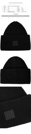 ACNE STUDIOS Large Face Patch Wollmütze Schwarz C40424 900 150551940 [P]