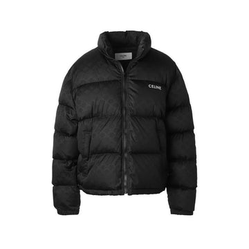CELINE 25FW トリオペ ジャカード ナイロン パディングジャケット ブラック 38NO 150552525 [P]