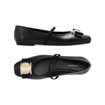 Salvatore Ferragamo 26SS ZINA Ballerina Flat Shoes Black 0768868 150552617 [P]