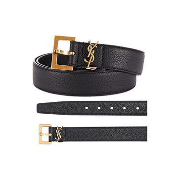 Saint Laurent Signature Gold Logo Grain Belt Black 634440 DTI0W 1000 150552809 [P]
