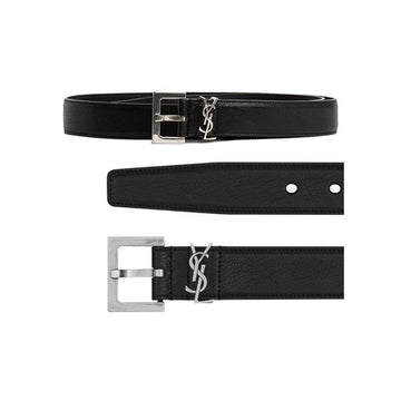 Saint Laurent Monogram Signature Logo Belt Black 634440 BRM0E 1000 150552806 [P]