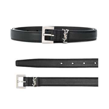 Saint Laurent 26SS Monogram Signature Logo Belt Black 1000 150552803 [P]