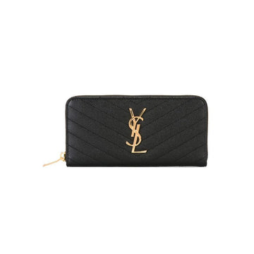 SAINT LAURENT 26SS ゴールドモノグラムジッパーロング財布 ブラック 358094 BOW01 1000 150552794 [P]