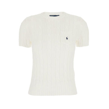 POLO RALPH LAUREN ポニー刺繍クラシックポケットショートスリーブニットホワイト 211895379 005 150391989 [P]