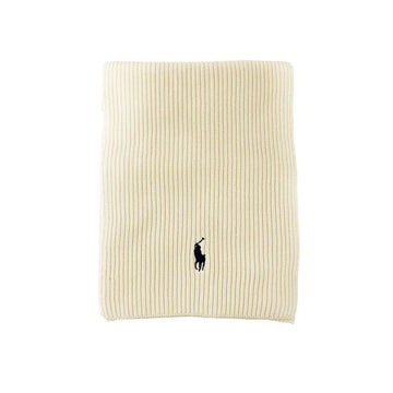 POLO RALPH LAUREN ポニー刺繍クラシックリブマフラークリーム 710981757 002 150391968 [P]