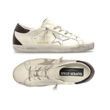 GOLDEN GOOSE Damen Superstar Sneaker Weiß Burgunder Tab GWF00102 F007505 82996 150479882 [P]