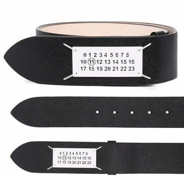 Maison Margiela Numbering Logo Patch Leather Belt Black SA3TP0008 P4745 T8013 150393398 [P]