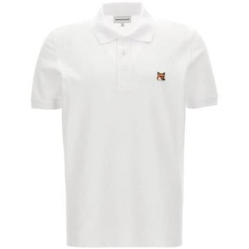 MAISON KITSUNE Fuchs-Kopf-Patch-Kragen-T-Shirt Weiß LM00208KJ7002 P100 150393085 [P]