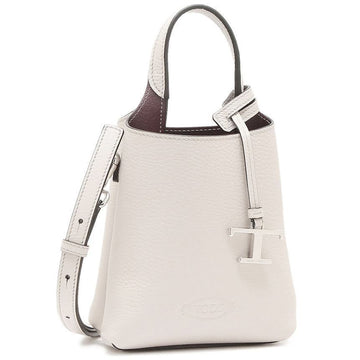 Tods Timeless Logo Micro Tote Crossbody Bag White stamp: XBWAPAT9000 QRI 9P09 150341556 [P]