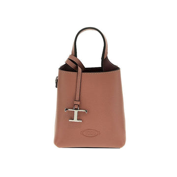 TODS タイムレスロゴマイクロトートクロスバッグ バーガンディピンク QRI 7O99 150341552 [P]