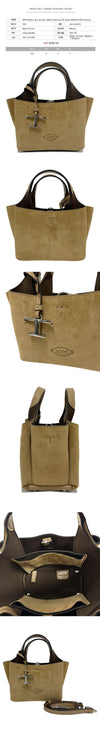 TODS TimeLess Logo Mikrofaser Tote Crossbody Bag Braun 4L20 150341544 [P]