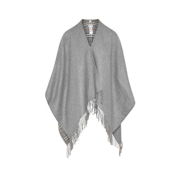 BURBERRY チェックリバーシブルケープ グレー 8071675 150263218 [P]