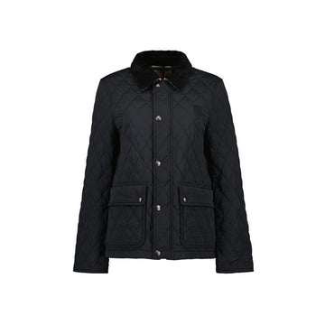 BURBERRY 25SS ロゴパッチ トゥーポケット ダイヤモンド ショート キルティング ジャケット ブラック 8096917 150263256 [P]