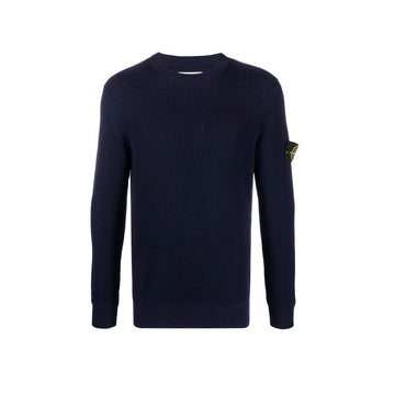 STONE ISLAND ストーンワッペンクルーネックリブウールニットネイビー 7715553C2 V0020 150263107 [P]