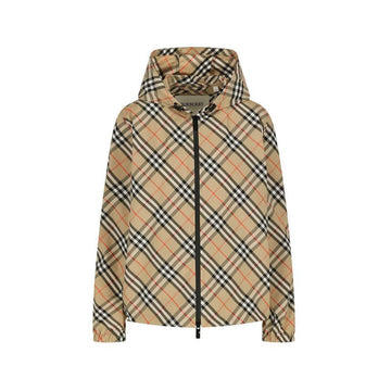 Burberry SALCOMBE Check Hooded Windbreaker Jacket Sand 8110301 150263249 [P]