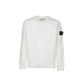 STONE ISLAND Steinwappen Fleece Sweatshirt Weiß V0001 771563020 150263095 [P]