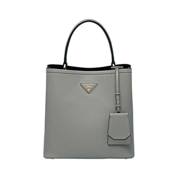 PRADA サフィアーノ ダブル ミディアム トートバッグ グレー 1BA212 2ERX F01T3 150062680 [P]