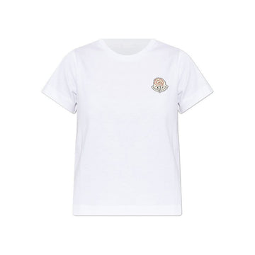 MONCLER フラワーロゴプリントTシャツ ホワイト 8C000 23 89AJS 00A 150067856 [P]