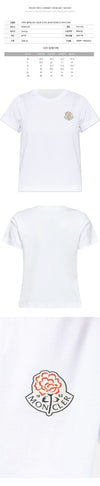 Moncler Flower Logo Print T-Shirt White 8C000 23 89AJS 00A 150067856 [P]