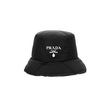 PRADA ロゴプリンティングキルティングバケットハット ブラック 2HC252 2DV4 F0002 150062676 [P]