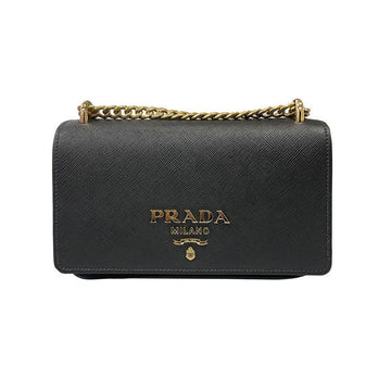 Prada 25FW Gold Logo Tessuto Saffiano Chain Bag Black 1BD144 ZMY F0632 150062674 [P]