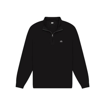 CP COMPANY Logo Stickerei Halb-Reißverschluss Langarm T-Shirt Schwarz 19CMPL144A 005263W 999 150067790 [P]