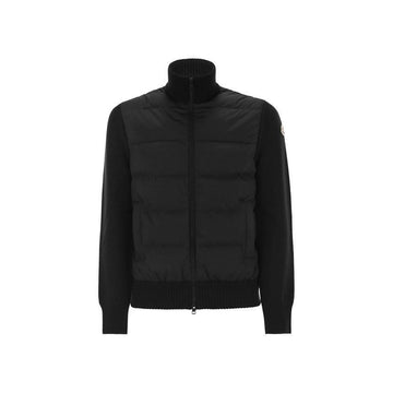 MONCLER モンクレール 25FW ロゴパッチ ニットミックス パディングジャケット ブラック 9B000 40 M1131 999 150067846 [P]
