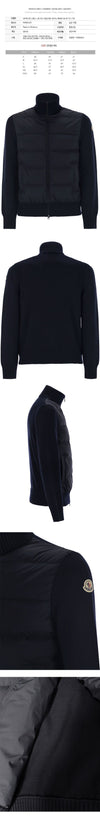 Moncler Logo Patch Knit Mix Padded Jacket Navy 9B000 40 M1131 778 150067843 [P]