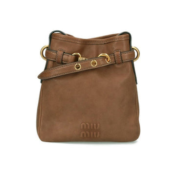 MIU MIU Embossed Logo Nappa Leder Pouch Crossbody Bag Braun 5NR461 AEFX F0316 150067901 [P]