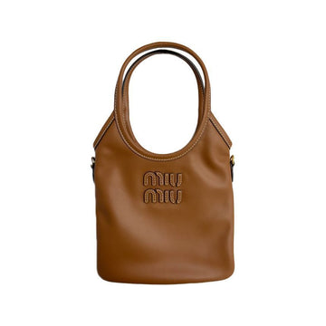 MIU MIU アイビーレザー手提げバッグ コニャック 5BA281 2CRW F0046 150067900 [P]