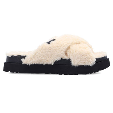Ugg Fuzz Sugar Fur Slippers Natural Black 1120860W NBLC 150067956 [P]