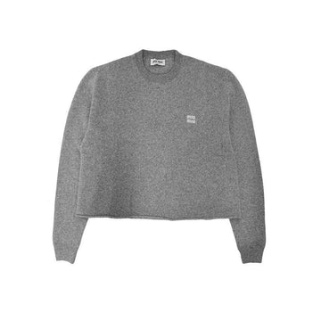 Miu Miu 25FW Logo Crop Knit Gray MML804 1XS9 F0031 150067881 [P]