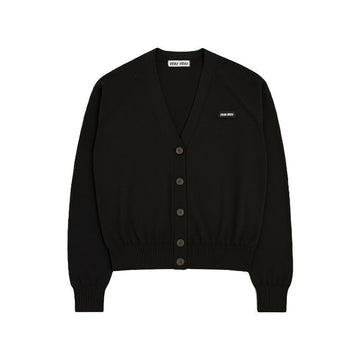 Miu Miu Cashmere Silk Cardigan Black 25FW 150067880 [P]