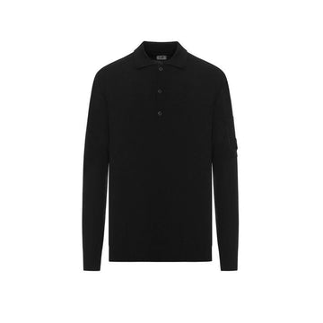CP COMPANY CP 25FW レンズ ワッペン ポロ ニット ブラック 19CMKN038A 005528A 999 149517284 [P]