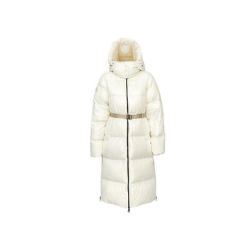 DUVETICA Long Padded Jacket mit Logo Patch Creme VDDJ31146K0001 CRL 149436027 [P]