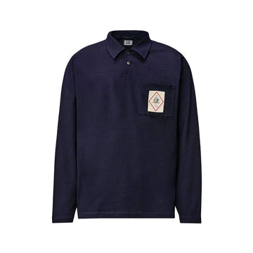 CP COMPANY Indigo Langarm-Polo-T-Shirt Denimblau 19CMPL179A 110056W D08 149517312 [P]