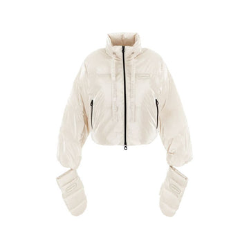 DUVETICA Doppelzug-Padding-Jacke mit Logo-Patch Creme VDDJ25435K0001 149435921 [P]