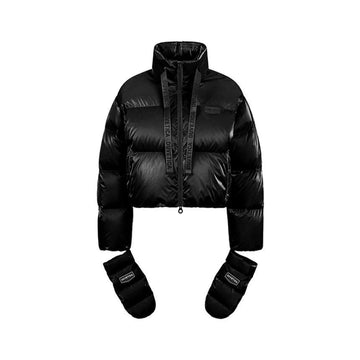 DUVETICA Raffaella Logo Patch Drawstring Padding Jacket Black VDDJ25435K0001 BKS 149435920 [P]
