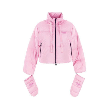 DUVETICA RAFFAELLA Logo-Patch Drawstring Padded Jacket Light Pink VDDJ25435K0001 149435919 [P]