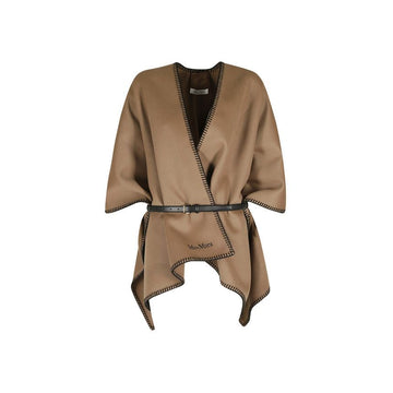 MAXMARA ベルト付きケープ ブラウン 2614541121 035 159257474 [P]