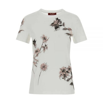 MAXMARA ラインストーンロゴTシャツ ホワイト 2616971011 005 159257494 [P]