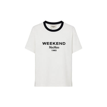MAXMARA WKDEDISON ロゴ刺繍半袖Tシャツ ホワイト 2625976041 001 159257506 [P]