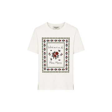 MAXMARA 花柄半袖Tシャツ ホワイト 2625976041 005 159257508 [P]