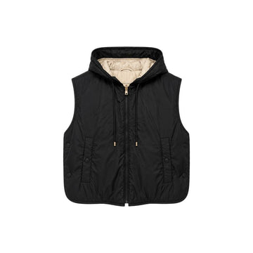 MAXMARA リバーシブル軽量パディングベスト ブラックアイボリー 2625296011 005 159257527 [P]